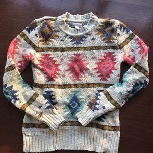 **SOLD L.L.Bean Cotton Slub Sweater Fair Isle